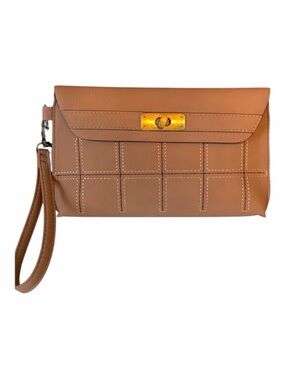 Mundi Brown Stitched-Up RFID Protected Wristlet